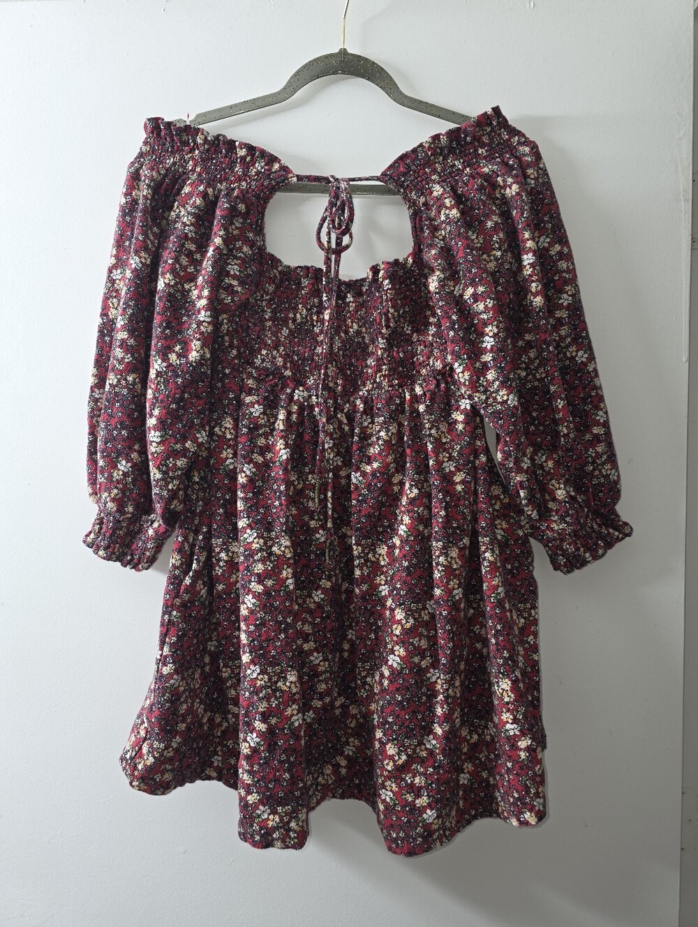 Free People Red Floral Mini Dress Size M